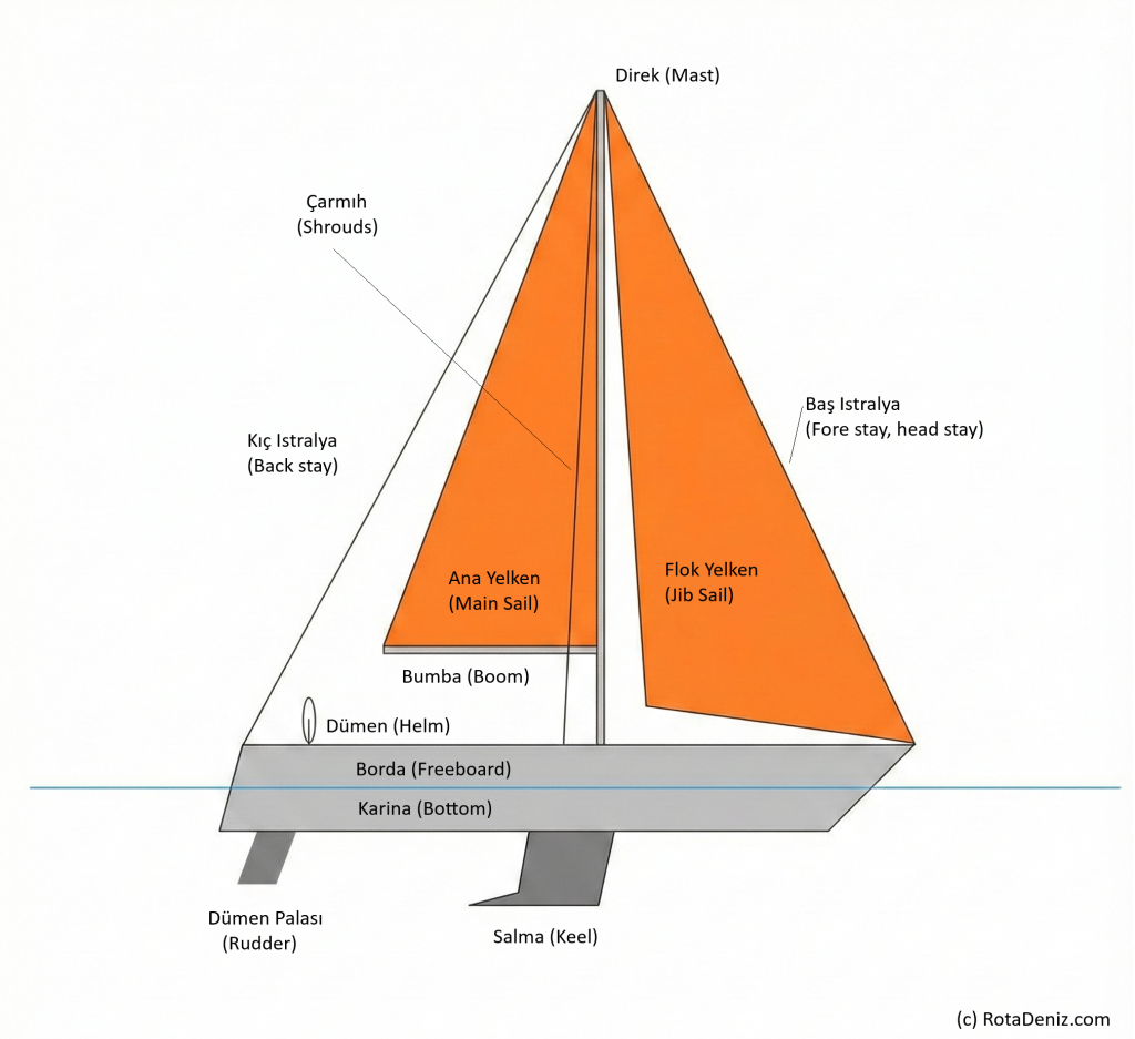 Yelkenli tekne bölümleri