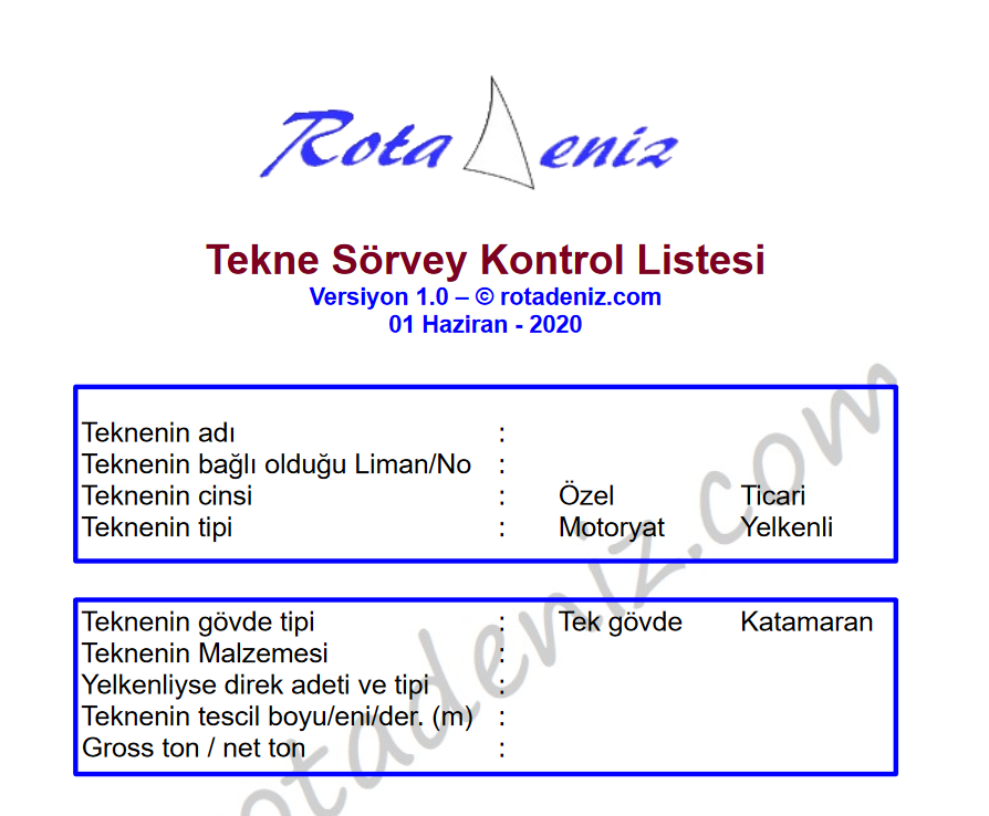 tekne sörvey listesi