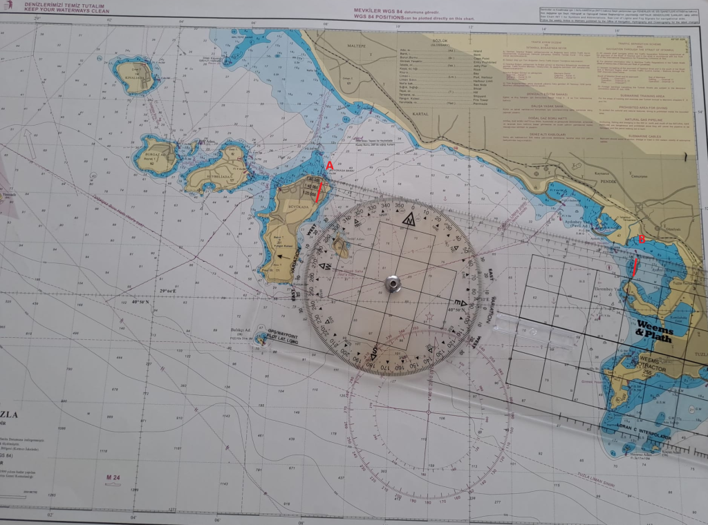 Açıölçerli plotter mesafe ölçme